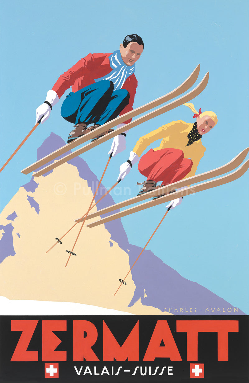 Zermatt: 'Skiing Couple' - Pullman Editions