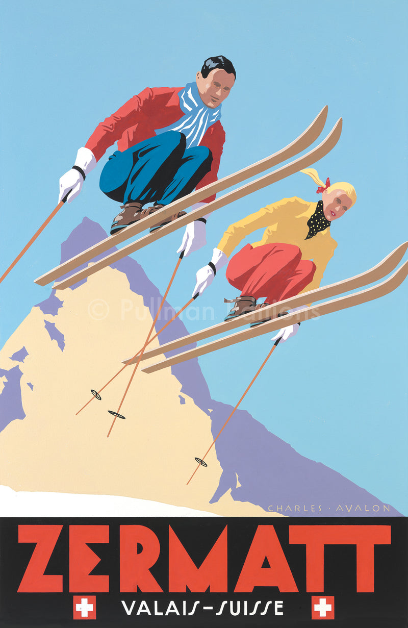 Zermatt: 'Skiing Couple'