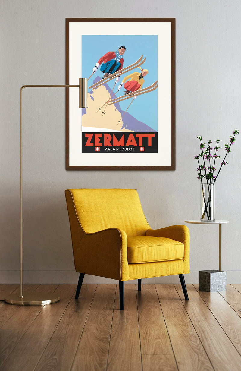 Zermatt: 'Skiing Couple' - Pullman Editions